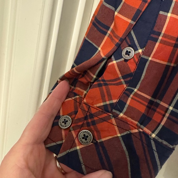 Under Armour Orange and Blue Plaid Shirt - Picture 3 of 5